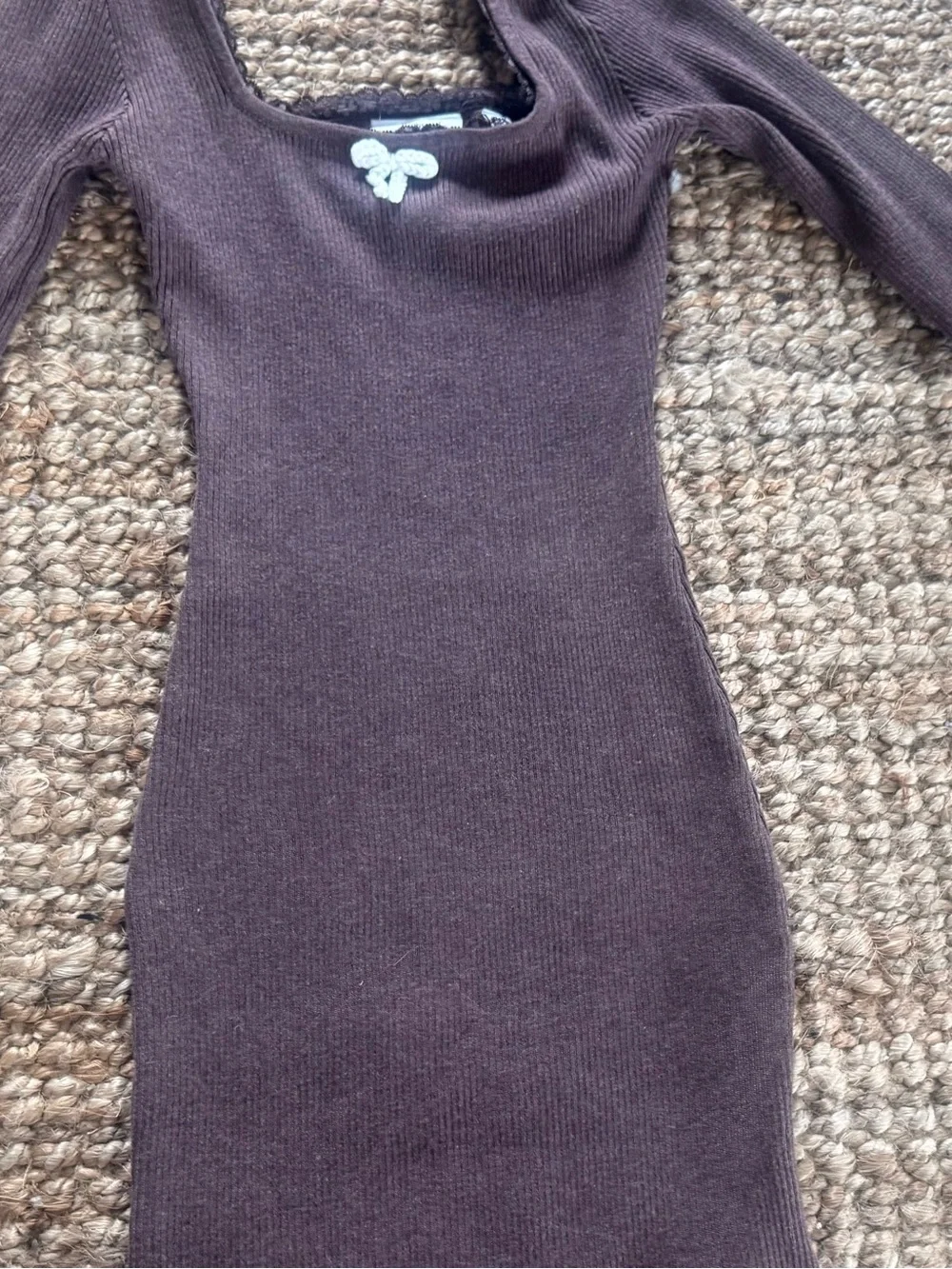 Women’s Brown Ribbed Scoop Neck Sweater Dress by daisy street like new